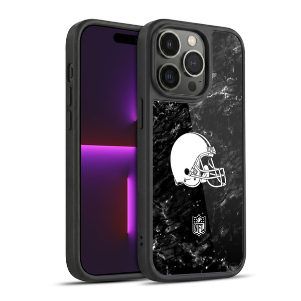 NFL Cleveland Browns Artwork Marble Gel Armour Case For Apple iPhone 14 Pro