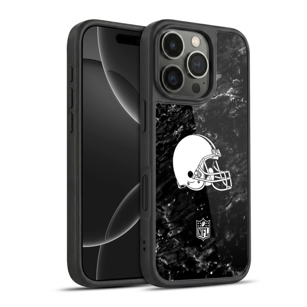 NFL Cleveland Browns Artwork Marble Gel Armour Case For Apple iPhone 16 Pro