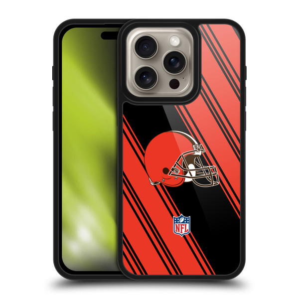 NFL Cleveland Browns Artwork Stripes Gel Armour Case For Apple iPhone 16 Pro