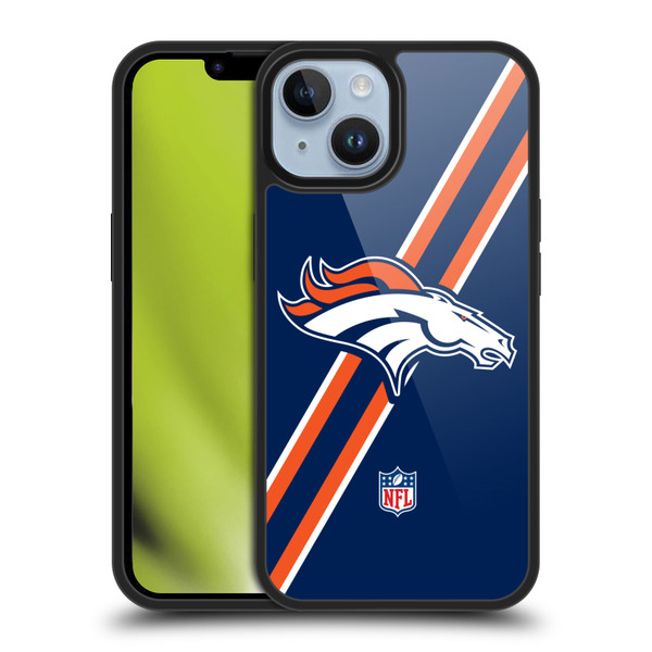NFL Denver Broncos Logo Stripes Gel Armour Case For Apple iPhone 14
