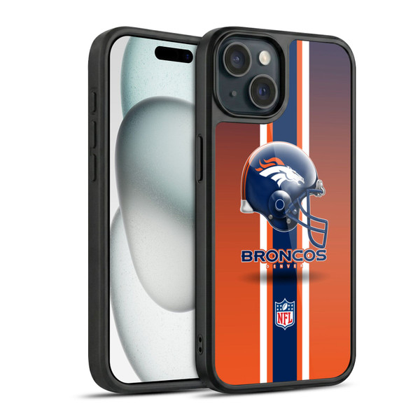 NFL Denver Broncos Logo Helmet Gel Armour Case For Apple iPhone 15