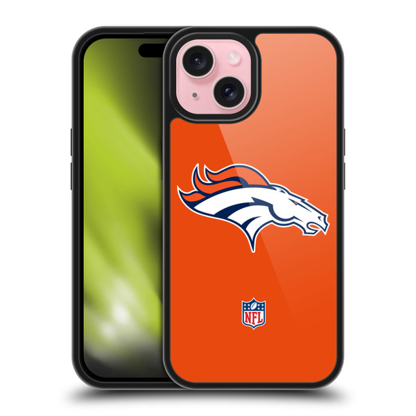 NFL Denver Broncos Logo Plain Gel Armour Case For Apple iPhone 15