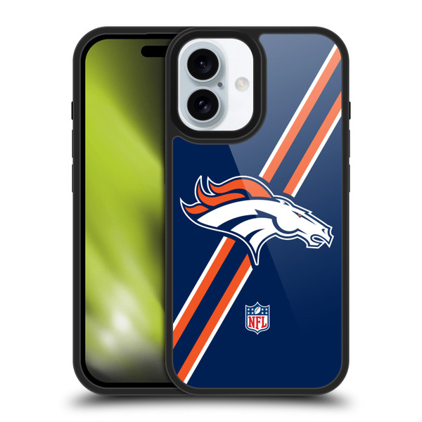 NFL Denver Broncos Logo Stripes Gel Armour Case For Apple iPhone 16