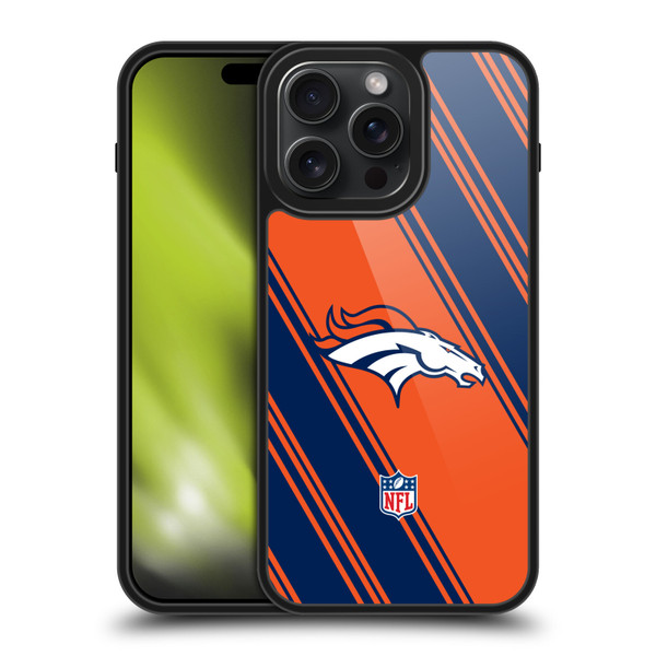 NFL Denver Broncos Artwork Stripes Gel Armour Case For Apple iPhone 15 Pro Max