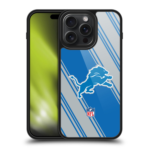 NFL Detroit Lions Artwork Stripes Gel Armour Case For Apple iPhone 15 Pro Max