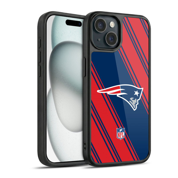 NFL New England Patriots Artwork Stripes Gel Armour Case For Apple iPhone 15