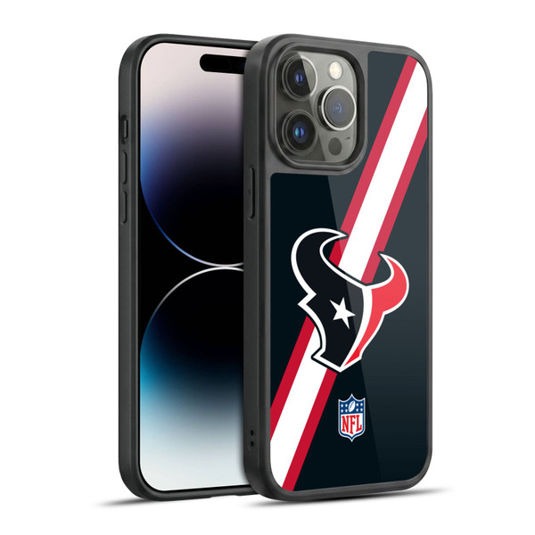 NFL Houston Texans Logo Stripes Gel Armour Case For Apple iPhone 14 Pro Max