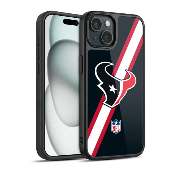 NFL Houston Texans Logo Stripes Gel Armour Case For Apple iPhone 15
