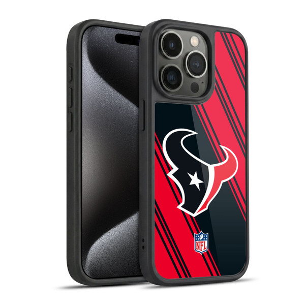 NFL Houston Texans Artwork Stripes Gel Armour Case For Apple iPhone 15 Pro