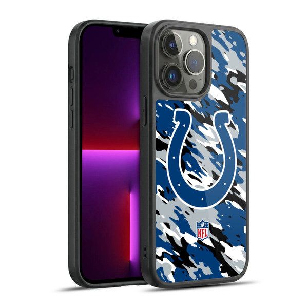 NFL Indianapolis Colts Logo Camou Gel Armour Case For Apple iPhone 13 Pro Max