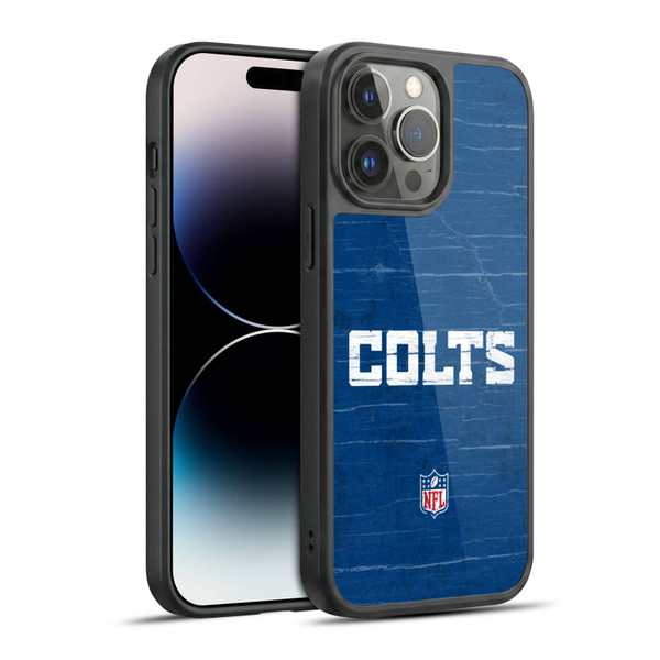 NFL Indianapolis Colts Logo Distressed Look Gel Armour Case For Apple iPhone 14 Pro Max