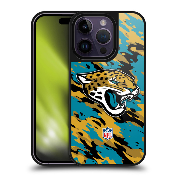 NFL Jacksonville Jaguars Logo Camou Gel Armour Case For Apple iPhone 14 Pro