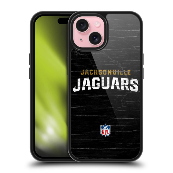 NFL Jacksonville Jaguars Logo Distressed Look Gel Armour Case For Apple iPhone 15