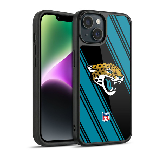 NFL Jacksonville Jaguars Artwork Stripes Gel Armour Case For Apple iPhone 14
