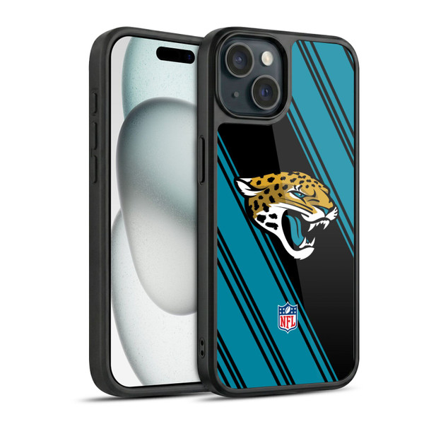 NFL Jacksonville Jaguars Artwork Stripes Gel Armour Case For Apple iPhone 15