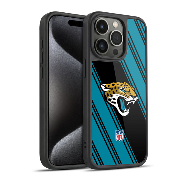 NFL Jacksonville Jaguars Artwork Stripes Gel Armour Case For Apple iPhone 15 Pro