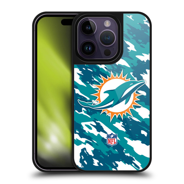 NFL Miami Dolphins Logo Camou Gel Armour Case For Apple iPhone 14 Pro