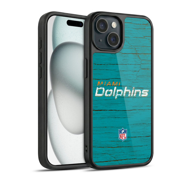 NFL Miami Dolphins Logo Distressed Look Gel Armour Case For Apple iPhone 15