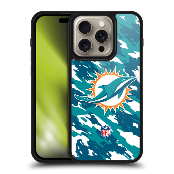 NFL Miami Dolphins Logo Camou Gel Armour Case For Apple iPhone 16 Pro