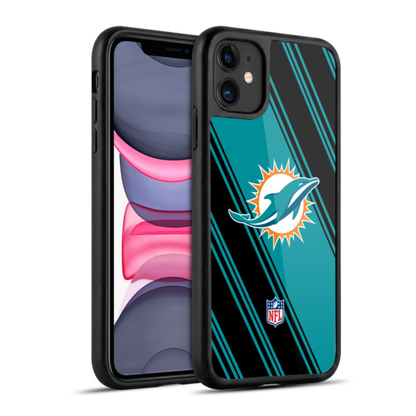 NFL Miami Dolphins Artwork Stripes Gel Armour Case For Apple iPhone 11