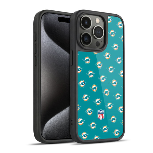 NFL Miami Dolphins Artwork Patterns Gel Armour Case For Apple iPhone 15 Pro