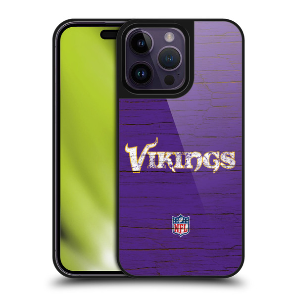 NFL Minnesota Vikings Logo Distressed Look Gel Armour Case For Apple iPhone 14 Pro Max