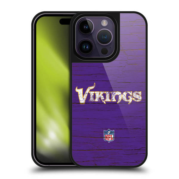 NFL Minnesota Vikings Logo Distressed Look Gel Armour Case For Apple iPhone 14 Pro