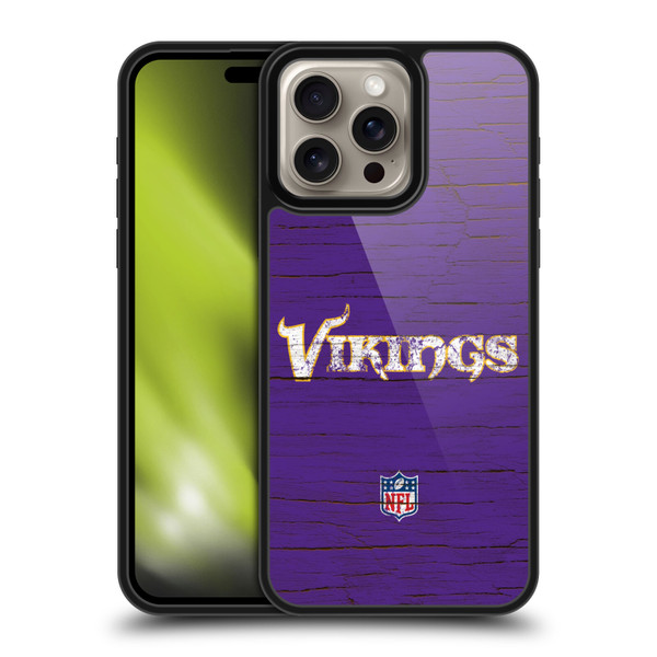 NFL Minnesota Vikings Logo Distressed Look Gel Armour Case For Apple iPhone 16 Pro Max
