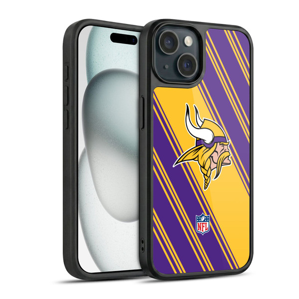 NFL Minnesota Vikings Artwork Stripes Gel Armour Case For Apple iPhone 15