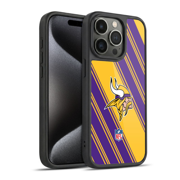 NFL Minnesota Vikings Artwork Stripes Gel Armour Case For Apple iPhone 15 Pro