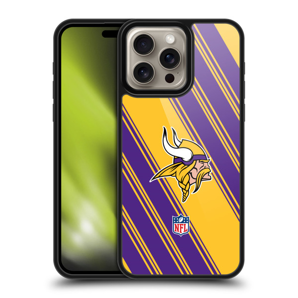 NFL Minnesota Vikings Artwork Stripes Gel Armour Case For Apple iPhone 16 Pro Max