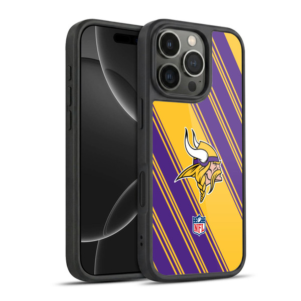NFL Minnesota Vikings Artwork Stripes Gel Armour Case For Apple iPhone 16 Pro