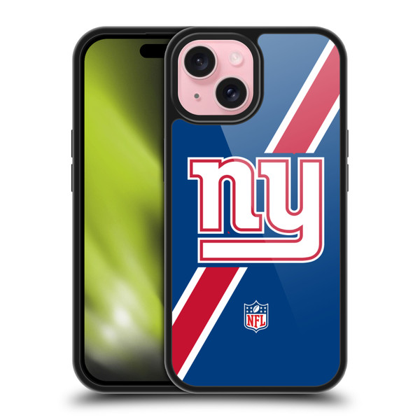 NFL New York Giants Logo Stripes Gel Armour Case For Apple iPhone 15