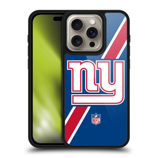 NFL New York Giants Logo Stripes Gel Armour Case For Apple iPhone 16 Pro