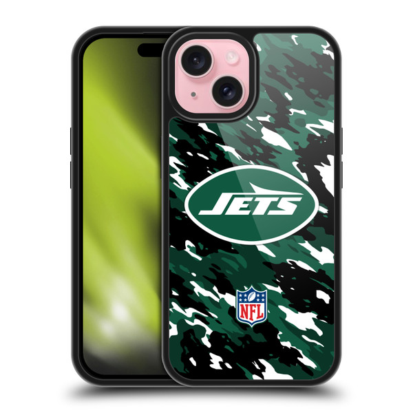 NFL New York Jets Logo Camou Gel Armour Case For Apple iPhone 15