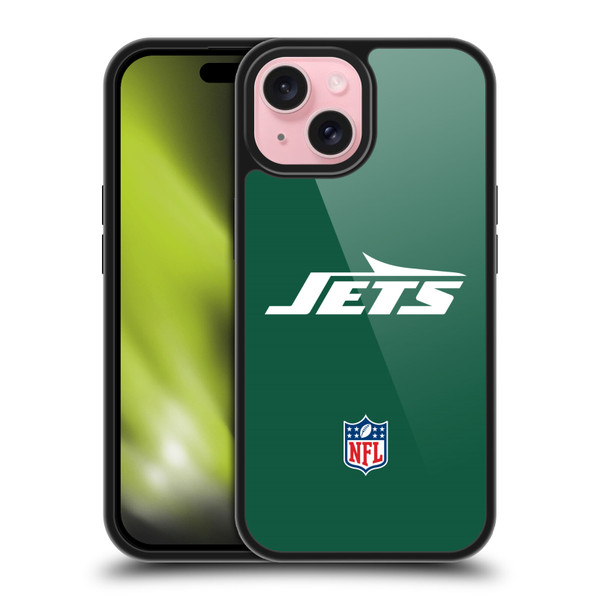 NFL New York Jets Logo Plain Gel Armour Case For Apple iPhone 15 NFL New York Jets Logo Plain Gel Armour Case For Apple iPhone 15