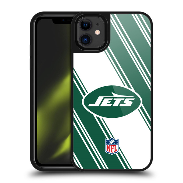 NFL New York Jets Artwork Stripes Gel Armour Case For Apple iPhone 11