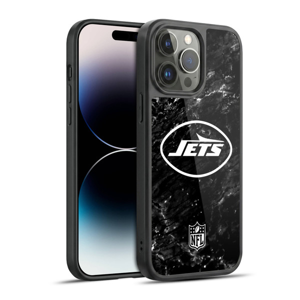NFL New York Jets Artwork Marble Gel Armour Case For Apple iPhone 14 Pro Max