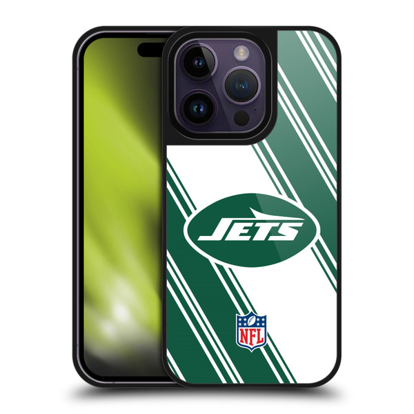 NFL New York Jets Artwork Stripes Gel Armour Case For Apple iPhone 14 Pro