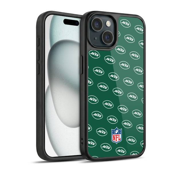 NFL New York Jets Artwork Patterns Gel Armour Case For Apple iPhone 15
