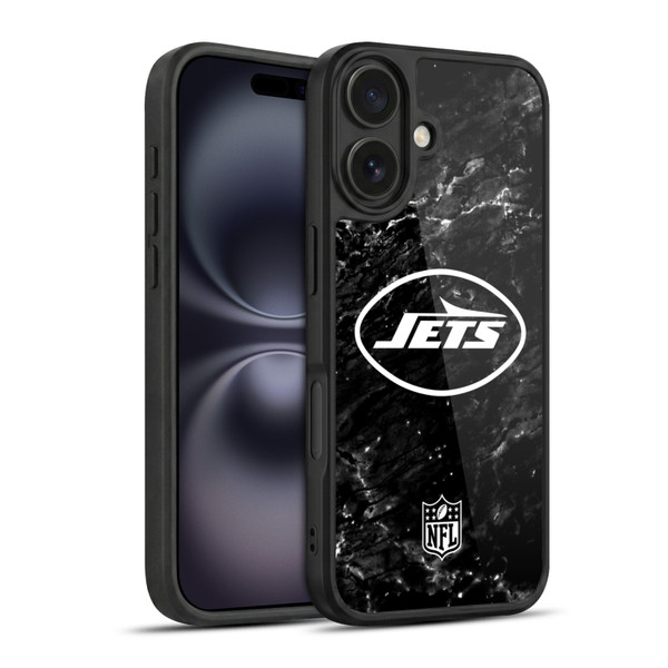 NFL New York Jets Artwork Marble Gel Armour Case For Apple iPhone 16