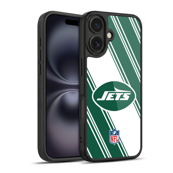 NFL New York Jets Artwork Stripes Gel Armour Case For Apple iPhone 16
