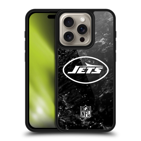 NFL New York Jets Artwork Marble Gel Armour Case For Apple iPhone 16 Pro