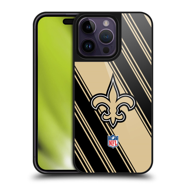 NFL New Orleans Saints Artwork Stripes Gel Armour Case For Apple iPhone 14 Pro Max