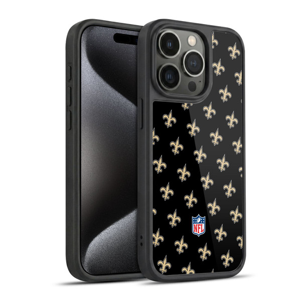NFL New Orleans Saints Artwork Patterns Gel Armour Case For Apple iPhone 15 Pro