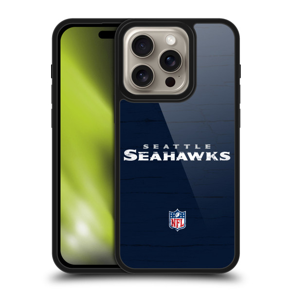 NFL Seattle Seahawks Logo Distressed Look Gel Armour Case For Apple iPhone 16 Pro