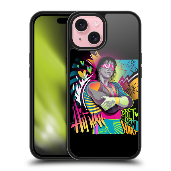 WWE Bret Hart Neon Art Gel Armour Case For Apple iPhone 15