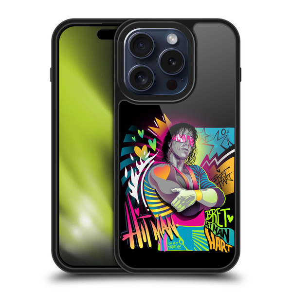 WWE Bret Hart Neon Art Gel Armour Case For Apple iPhone 15 Pro