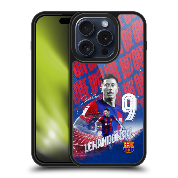 FC Barcelona 2023/24 First Team Robert Lewandowski Gel Armour Case For Apple iPhone 15 Pro