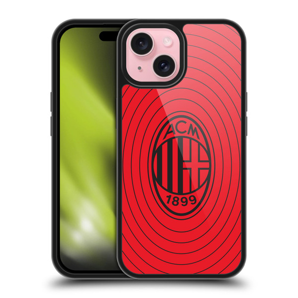 AC Milan Art Red And Black Gel Armour Case For Apple iPhone 15